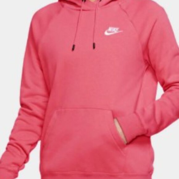NIKE SPORTSWEAR Essential Fleece Pullover Hoodie in Hot Pink Sz LARGE - Picture 6 of 6